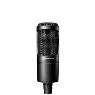 An Audio-Technica AT2020 condenser microphone