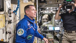 NASA astronaut Shane Kimbrough, pictured here moments after arriving at the International Space Station on Oct. 21, 2016, has cast his absentee ballot for the 2016 presidential election from space, according to NASA officials.