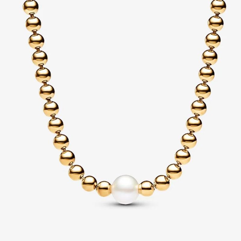 gold beads with pearl detail