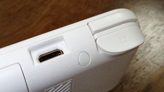 Evercade EXP review; a close up of a retro games console's shoulder buttons