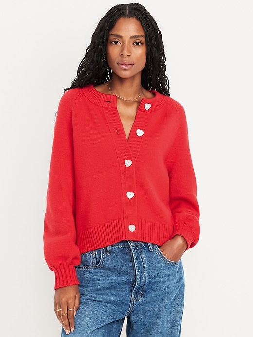 Sosoft Crew-Neck Cardigan Sweater