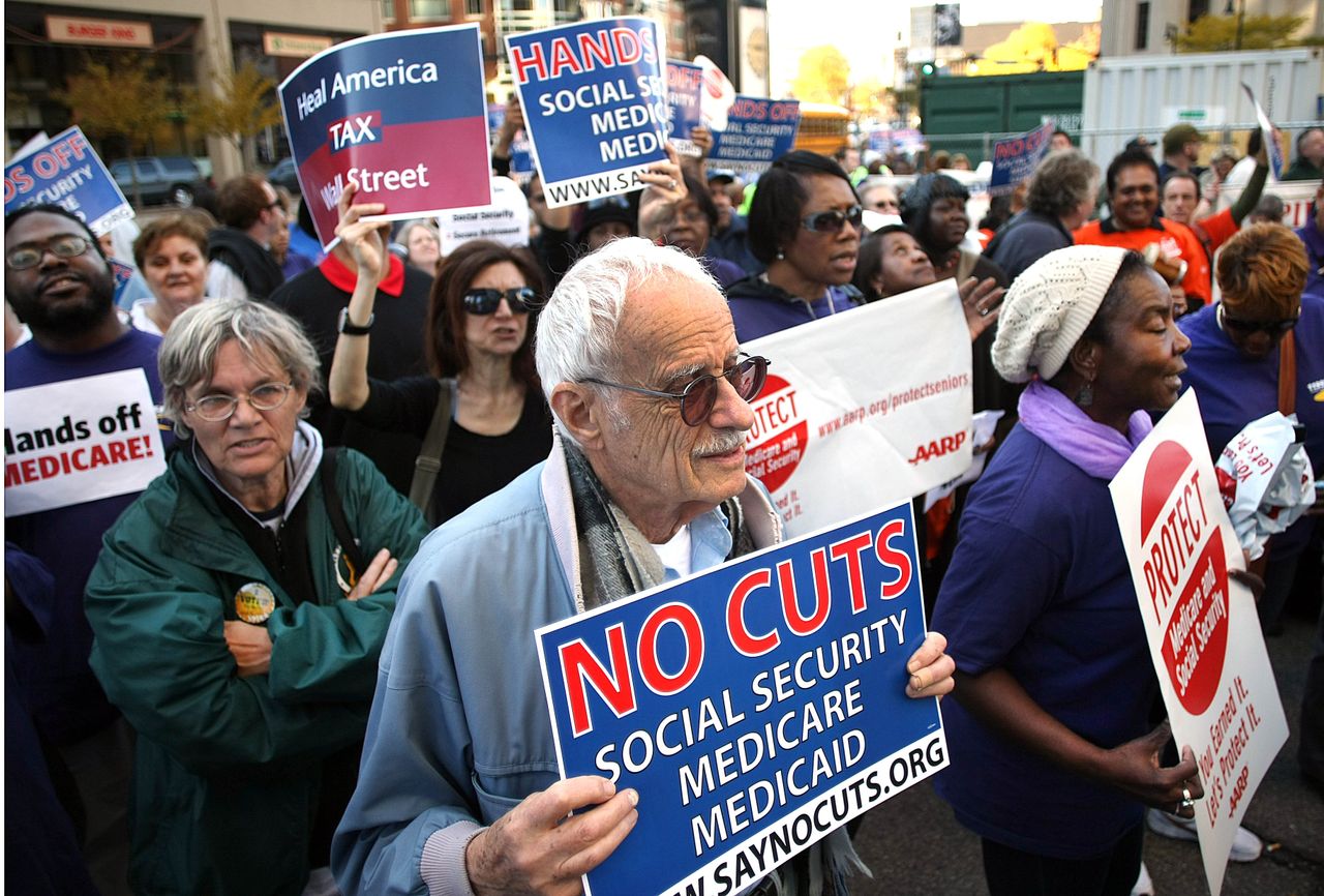 Protester with sign