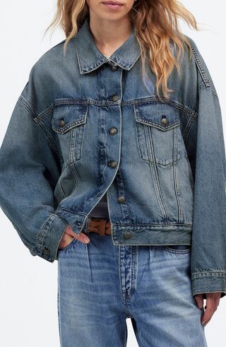 Crop Relaxed Denim Trucker Jacket