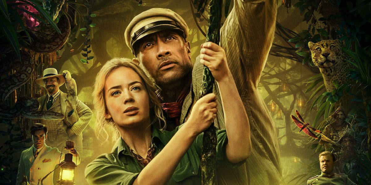 Dwayne Johnson and Emily Blunt in Jungle Cruise poster