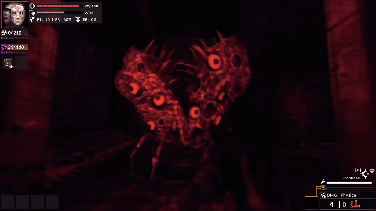 Divine Frequency screenshot showing disturbing action in dark, evil world.