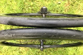 A pair of Hutchinson Challenger Tubeless Tires from above