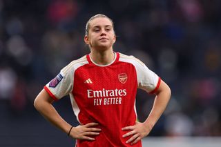 Alessia Russo of Arsenal looks dejected following the team's defeat during the Barclays Women's Super League match between Tottenham Hotspur and Arsenal FC at Tottenham Hotspur Stadium on December 16, 2023 in London, England.