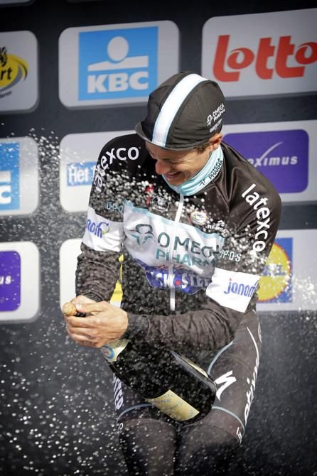 Niki Terpstra (Omega Pharma - QuickStep) on the podium