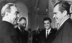 President Nixon meets Russian President Leonid Brezhnev in Moscow on May 31, 1972. 