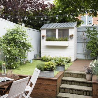 garden with shed exterior