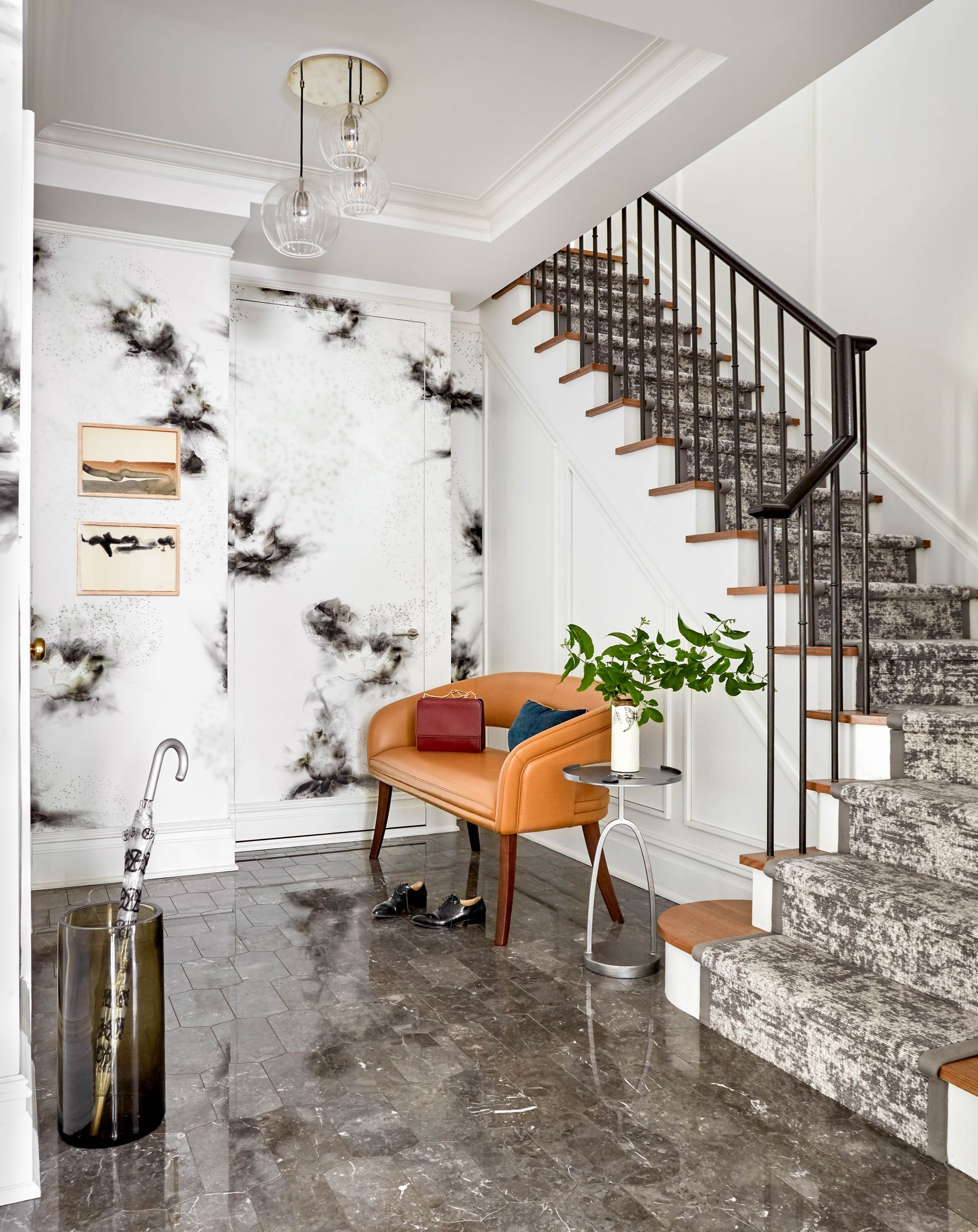 Entryway in black and white