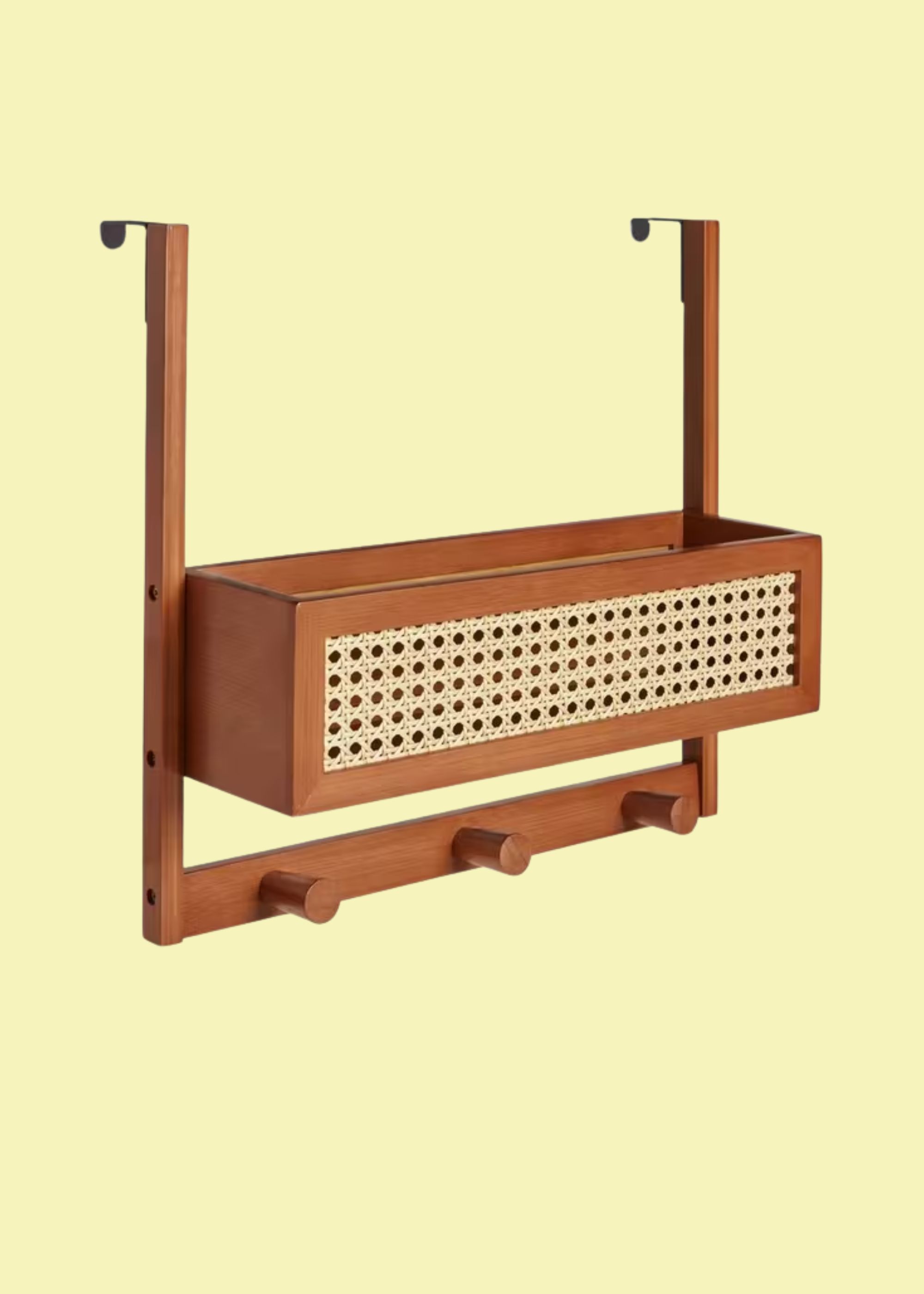 John Lewis, Poly Rattan and Bamboo Over Door Hanging Rack