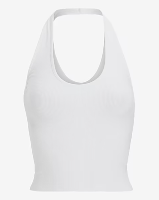 Express Fitted Ribbed Halter Top