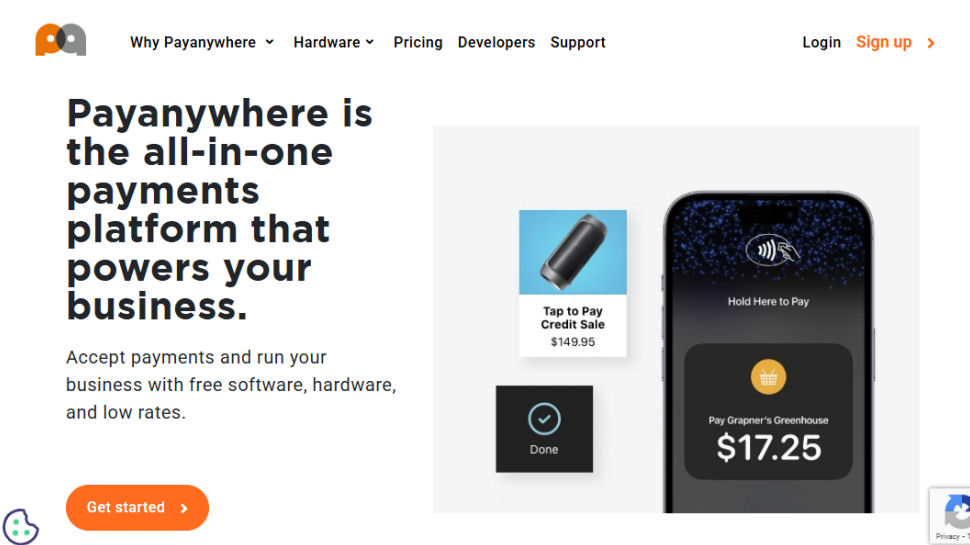 PayAnywhere website screenshot (May 2025)