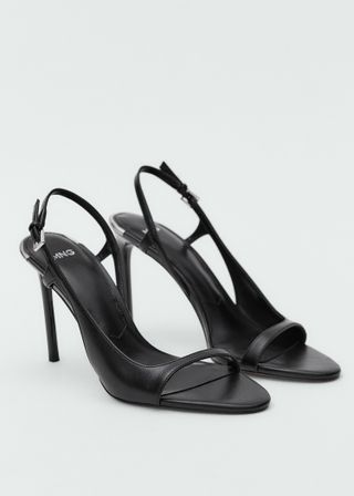 Leather Sandals With Asymmetrical Heel - Women | Mango United Kingdom