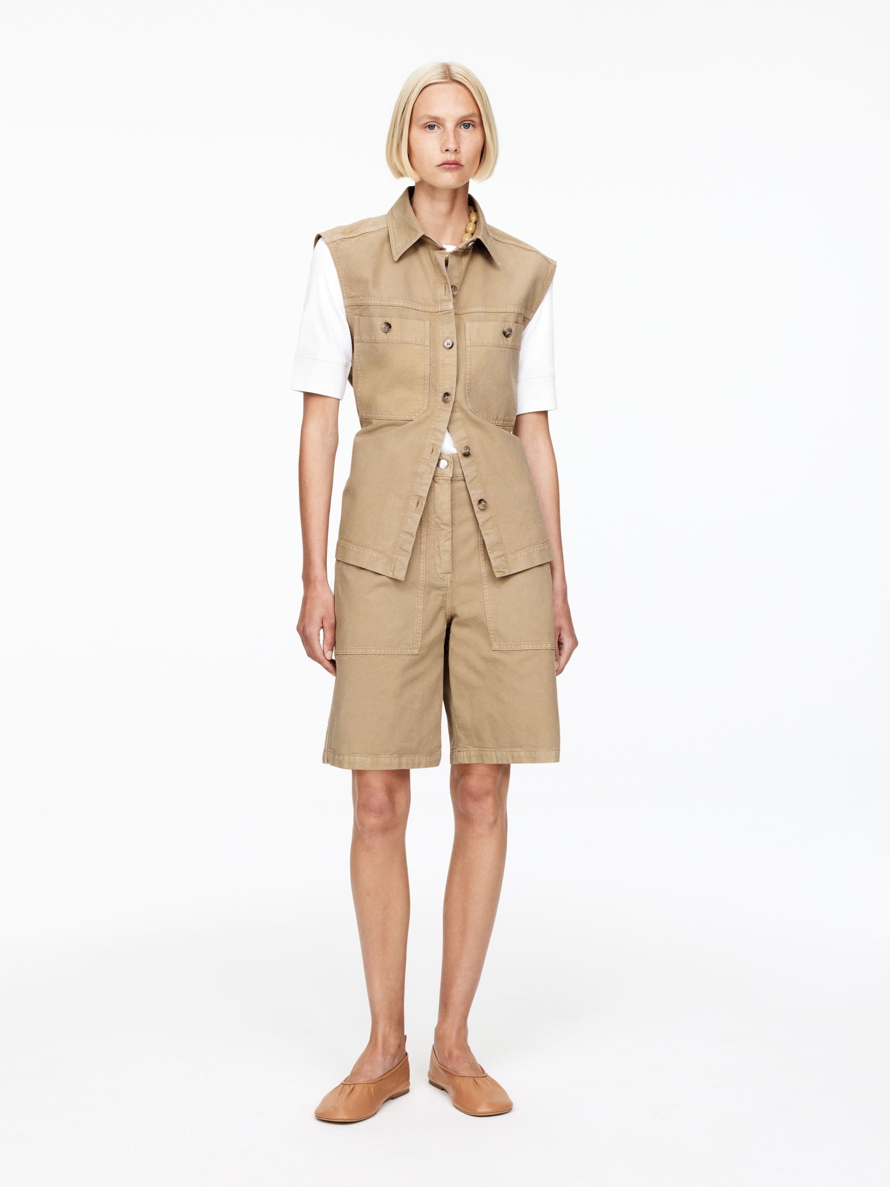 Workwear shorts - beige - women - Arket GB