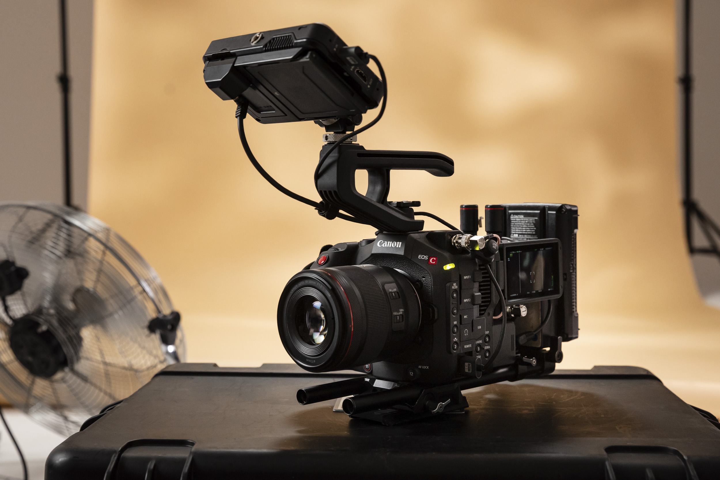 Canon EOS C80 cinema camera in a film studio