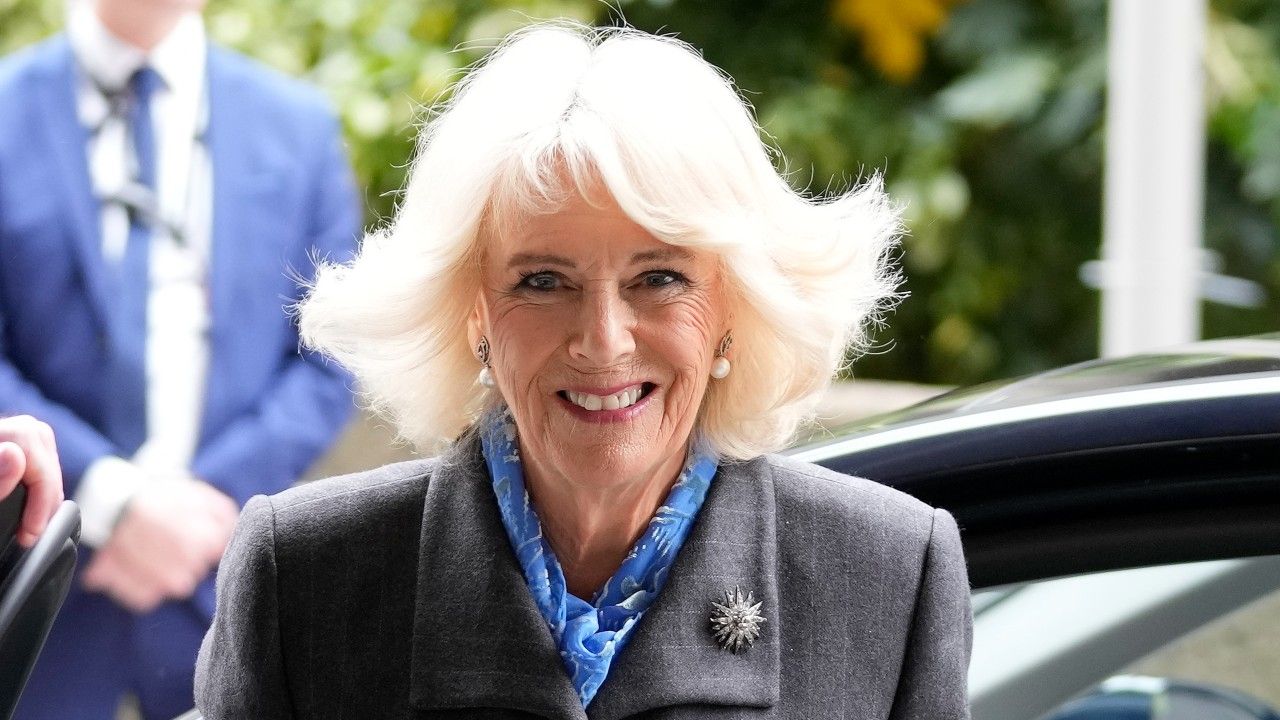 Duchess Camilla took on Meghan Markle&#039;s former role as Patron of the National Theatre, seen here visiting for the first time