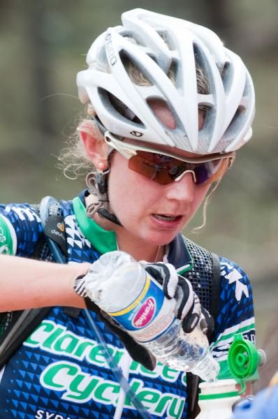 Jodie Willett fills up her bottle en route to second place.