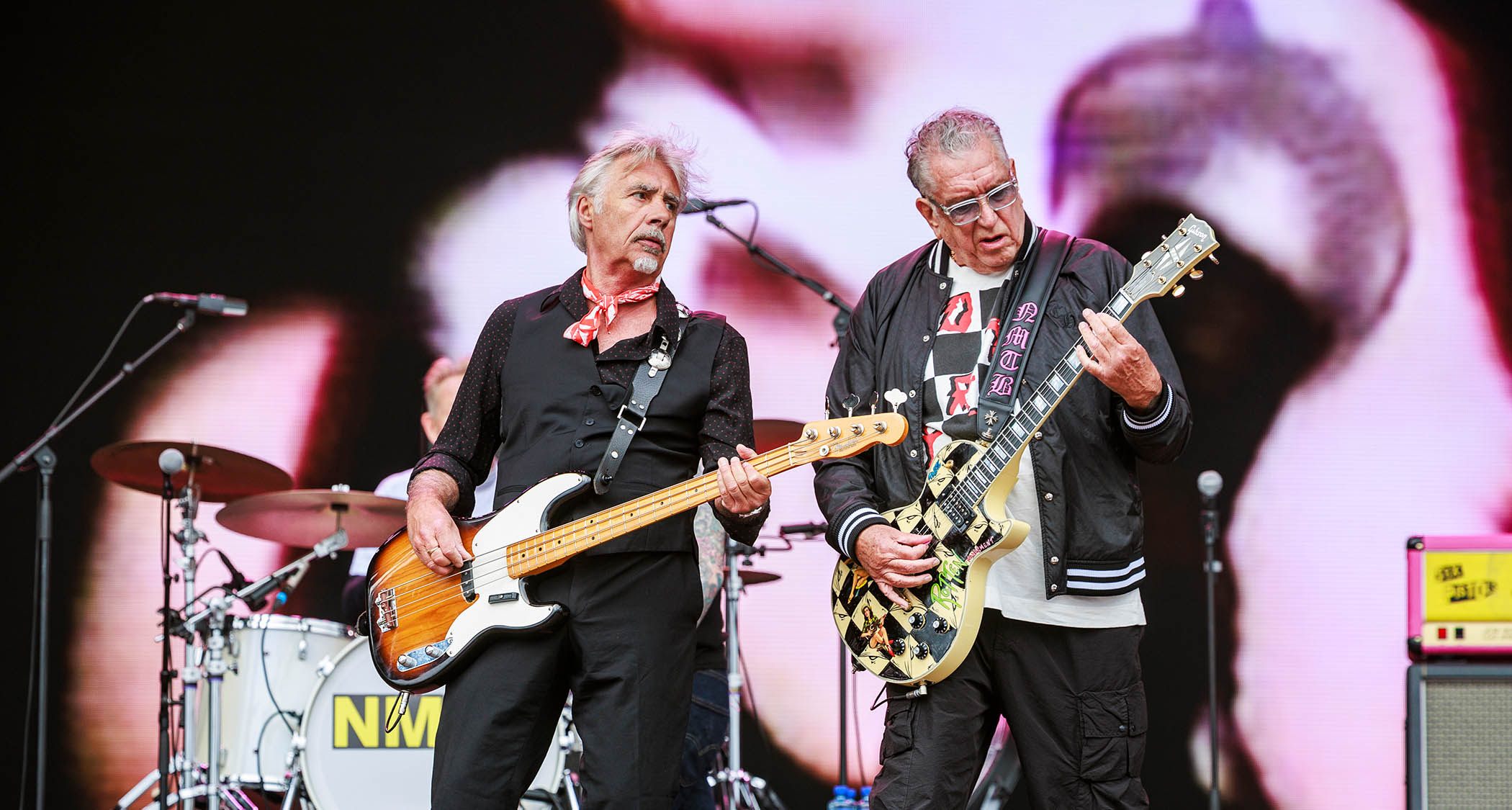 Glen Matlock and Steve Jones of the Sex Pistols perform live at a 2025 festival appearance in Norway.