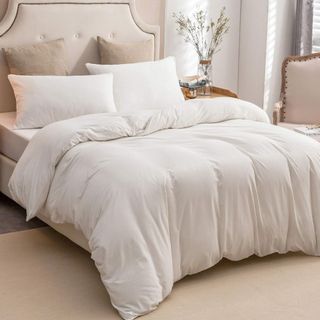 Pure Era Jersey Knit Duvet Cover on a bed.