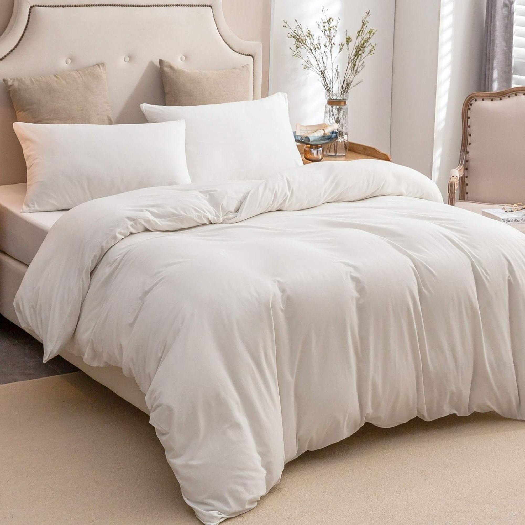 Pure Era Jersey Knit Duvet Cover on a bed.