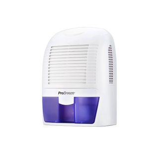 The white and purple ProBreeze 1500ml Mini Dehumidifier