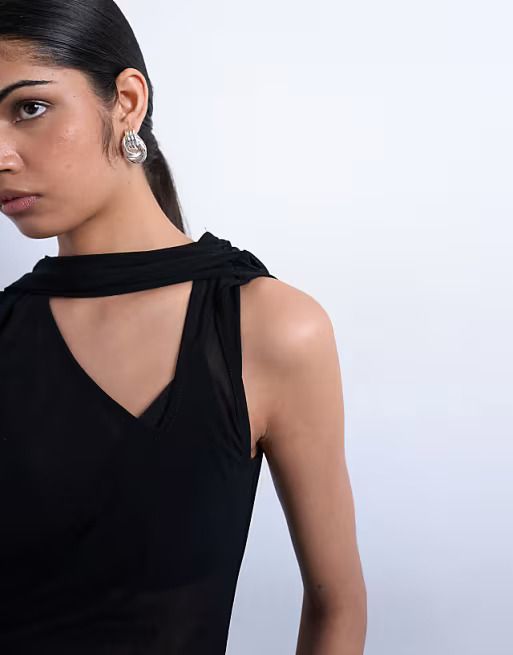 Black scarf top