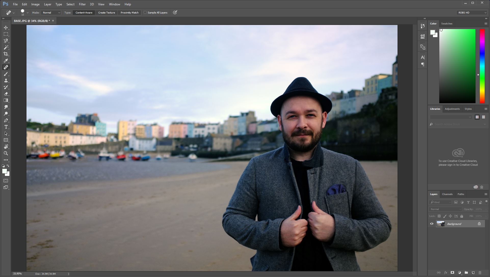 Photo of man in harbour