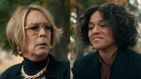 Jamie Lee Curtis and Ariana DeBose in Scarpetta Episode 1 side by side. 