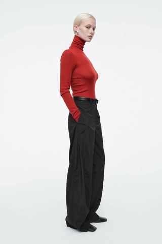 Merino Wool Turtleneck Top