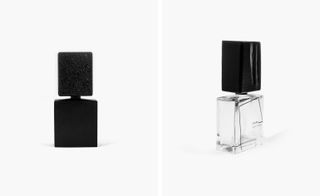 black and transparent perfume bottles