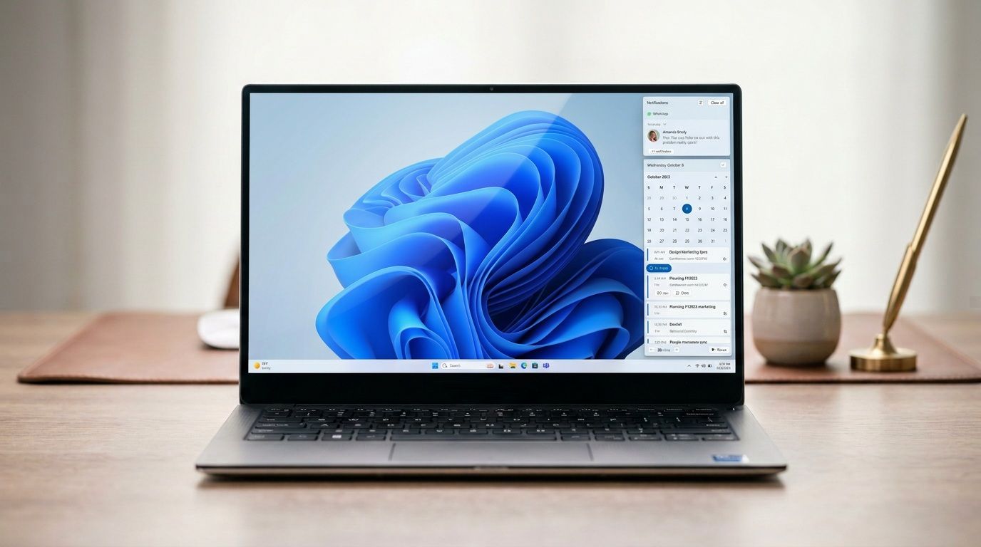 Windows 11 agenda view on a Dell XPS