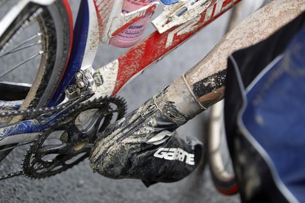 There was mud everywhere during stage 7.