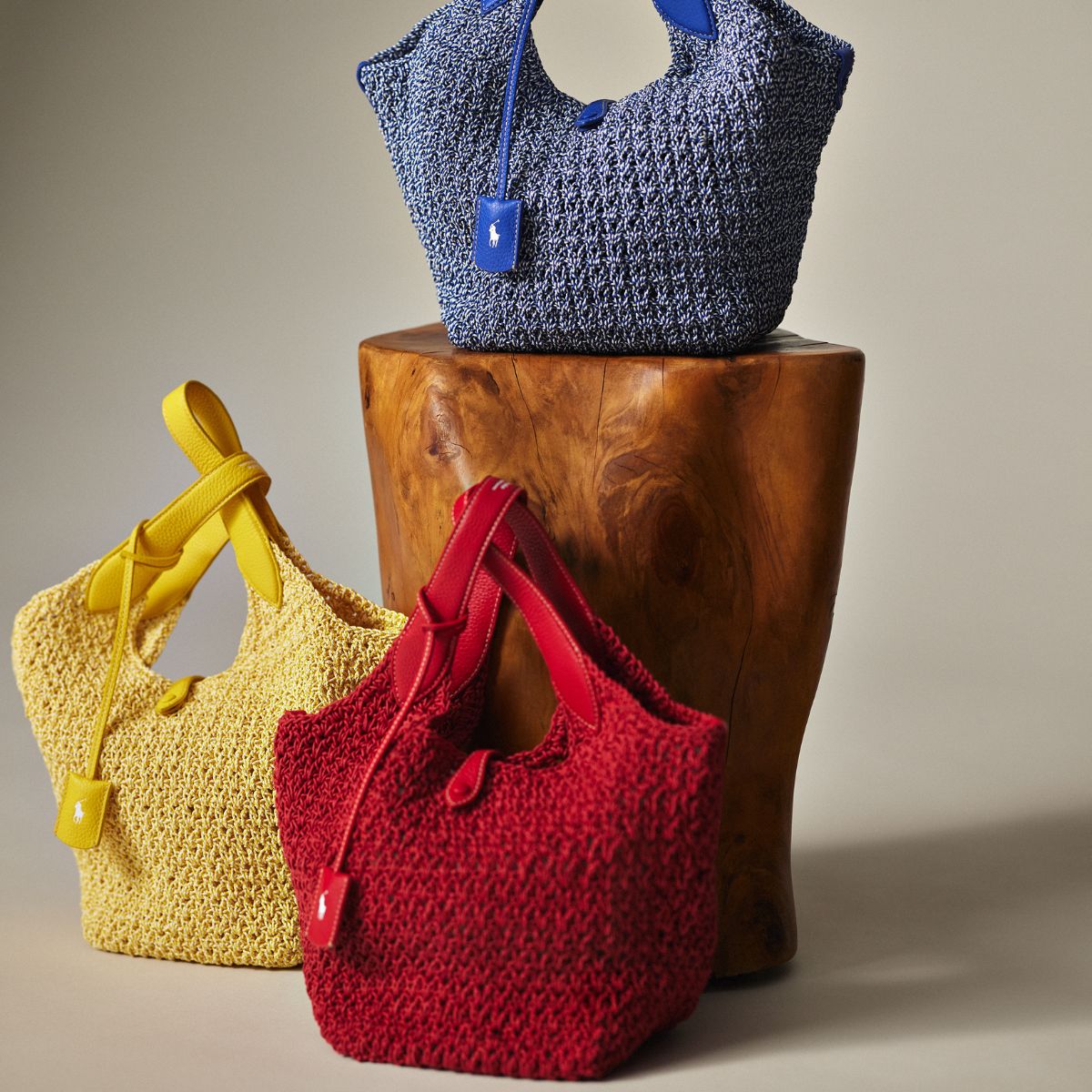 three ralph lauren crochet bags