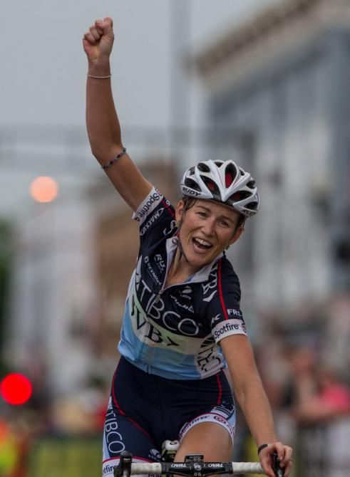 Lauren Stephens (TIBCO) crosses the line for the win.