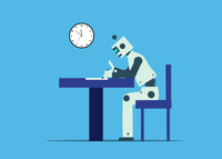 A robot writing an AI paper