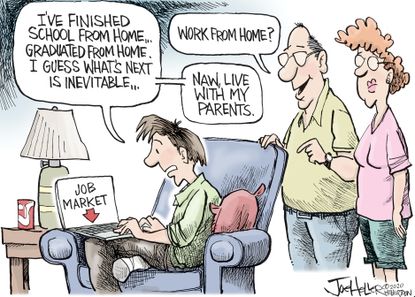 Editorial Cartoon U.S. 2020 graduates parents