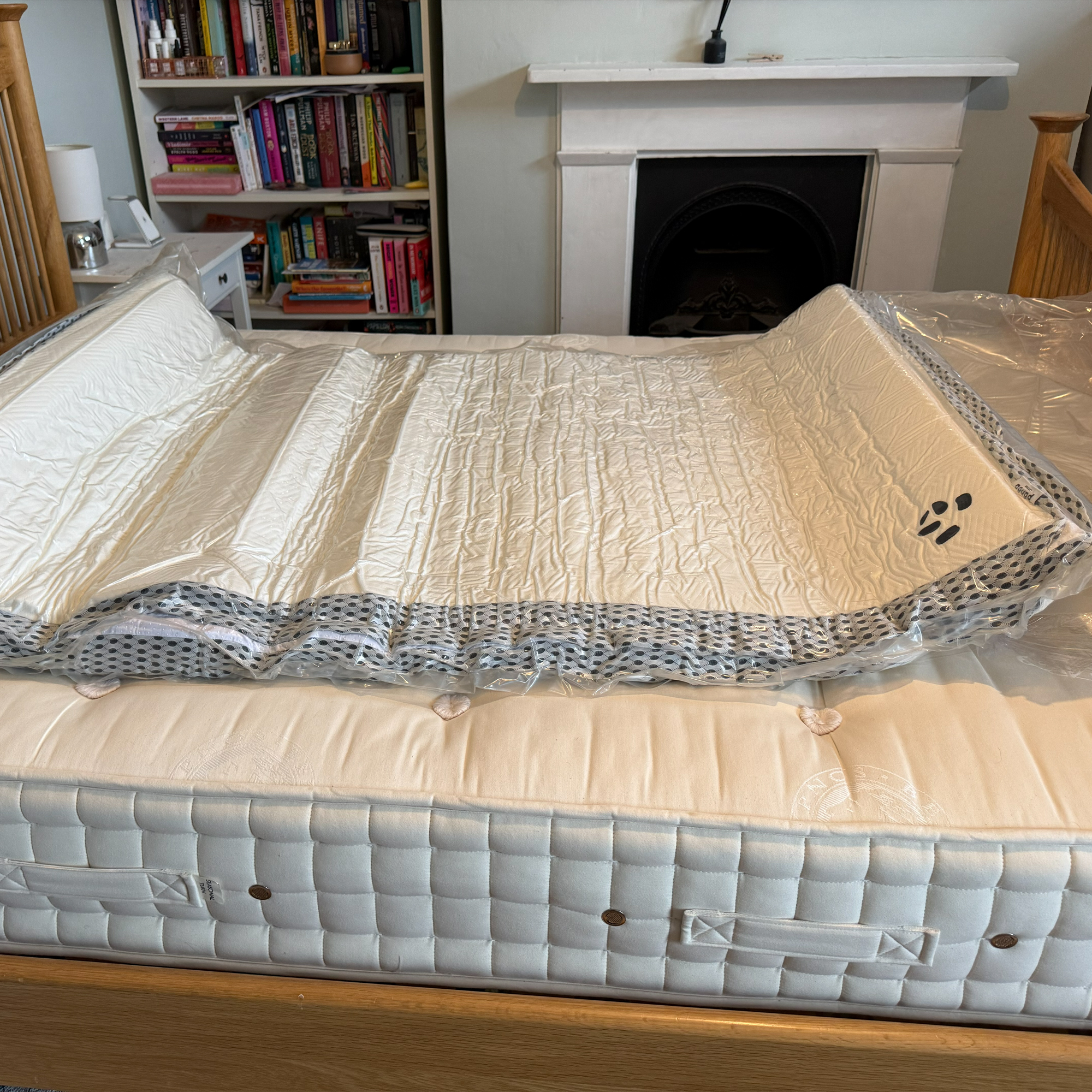 Panda Hybrid Bamboo Mattress Topper being tested