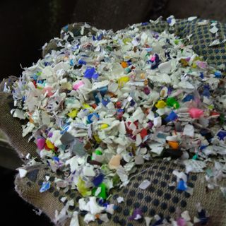Shredded plastic waste