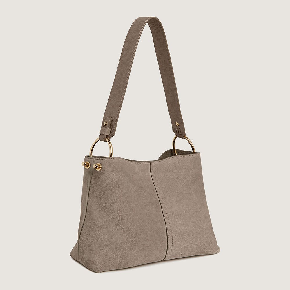 Lana Hobo - Taupe suede