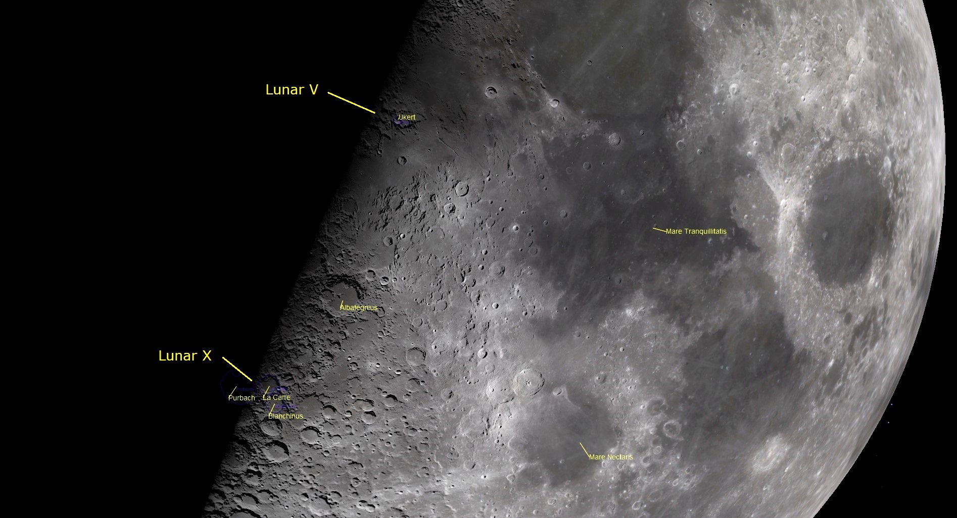 septiembre de 2021 Cielo nocturno Lunar X al atardecer