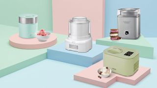A selection of Dash, Cuisinart, Chefman ice cream machines.
