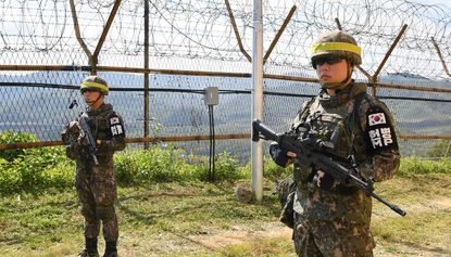 North and South Korea border guards