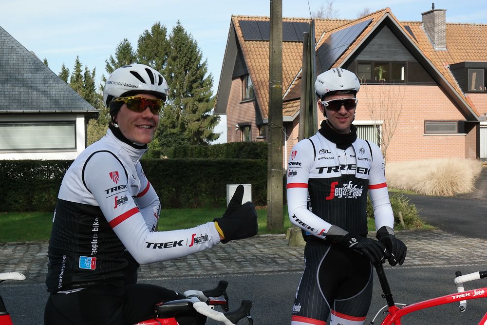 Thumbs up for a good day of training in Belgium