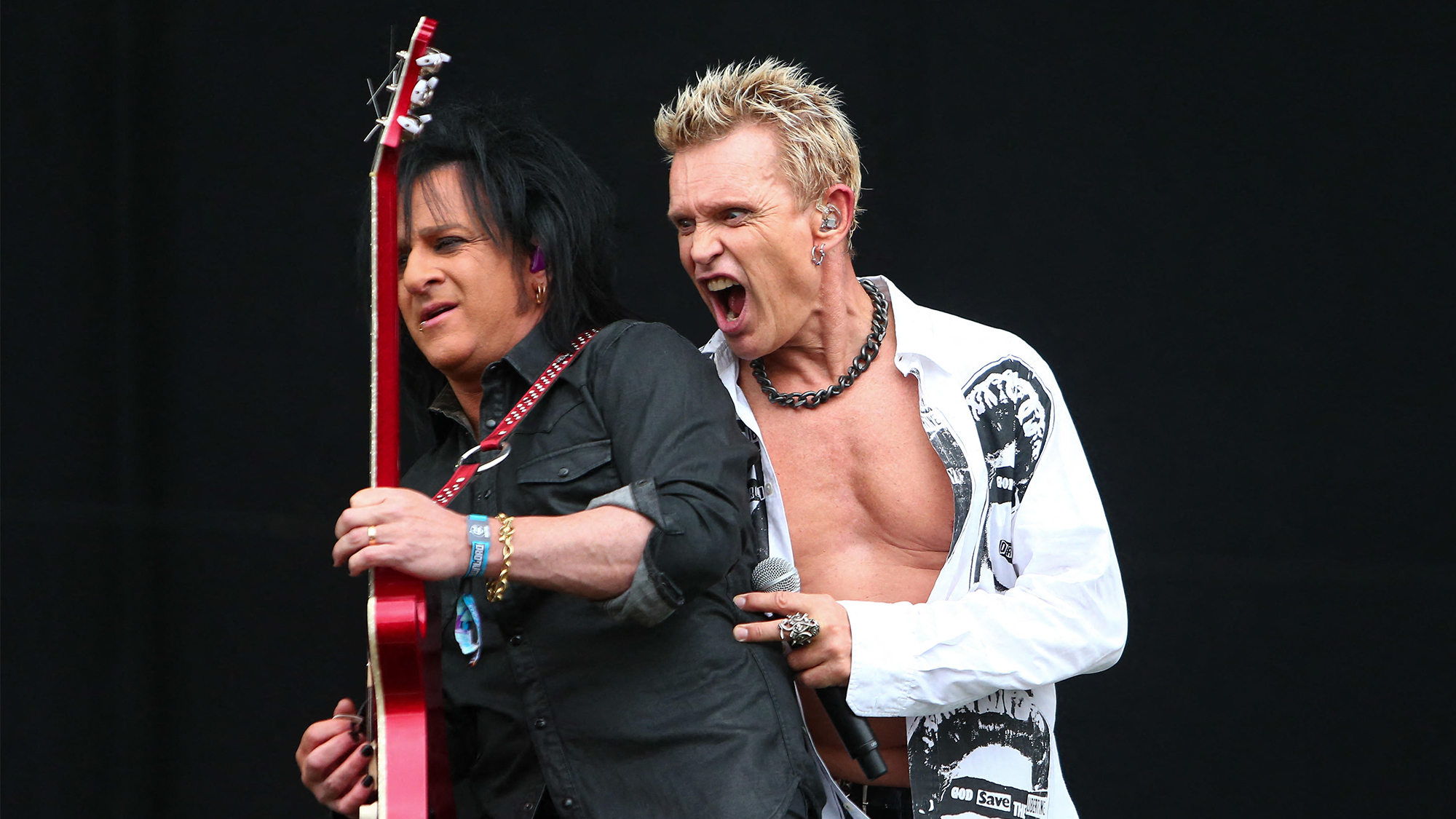 Steve Stevens (left) and Billy Idol onstage at Donnington, United Kingdom When: 14 Jun 2015