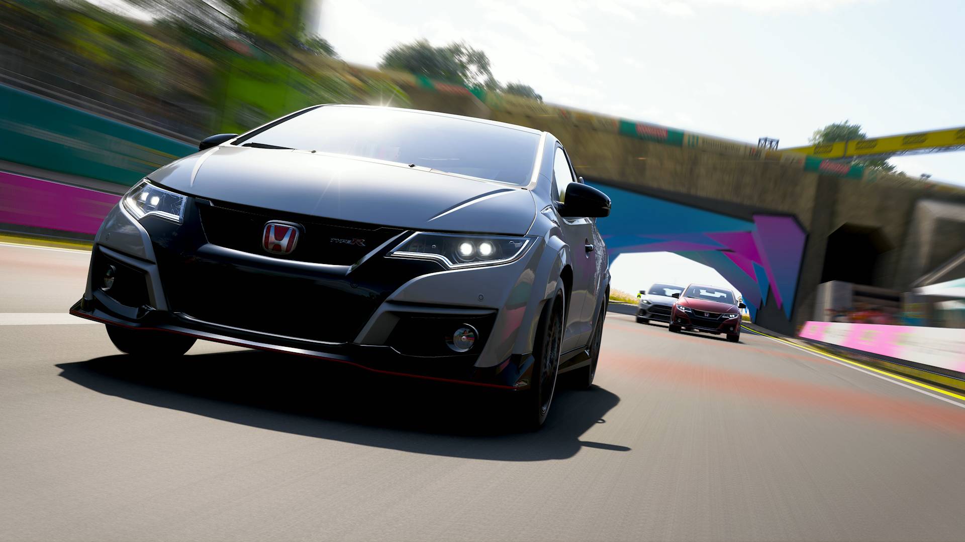 Forza Horizon 6 honda civic driving at speed during race