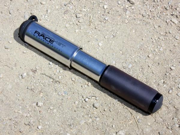 The RaceRocket MasterBlaster measures just 18cm (7.1") long when fully compressed and with its hidden hose tucked away.