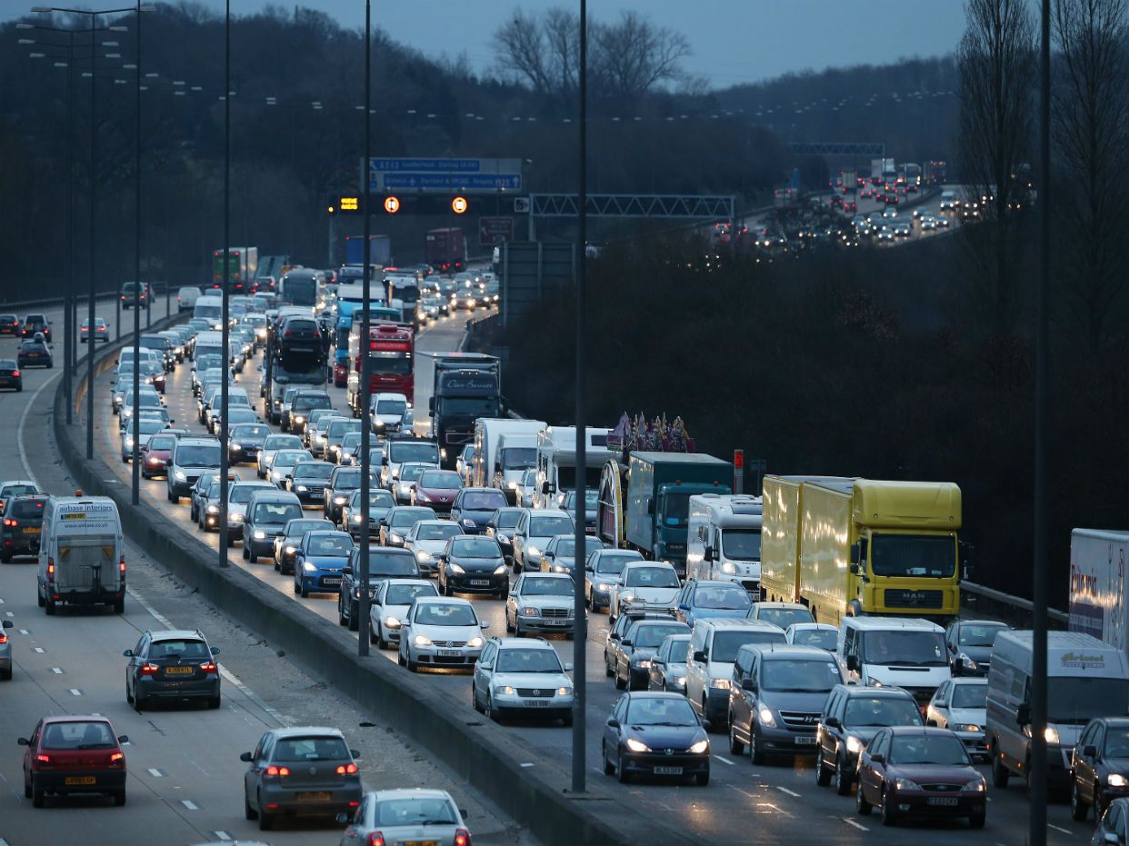 A busy UK motorway 