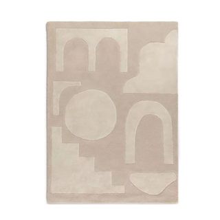 Habitat wool rug with abstract neutral pattern.
